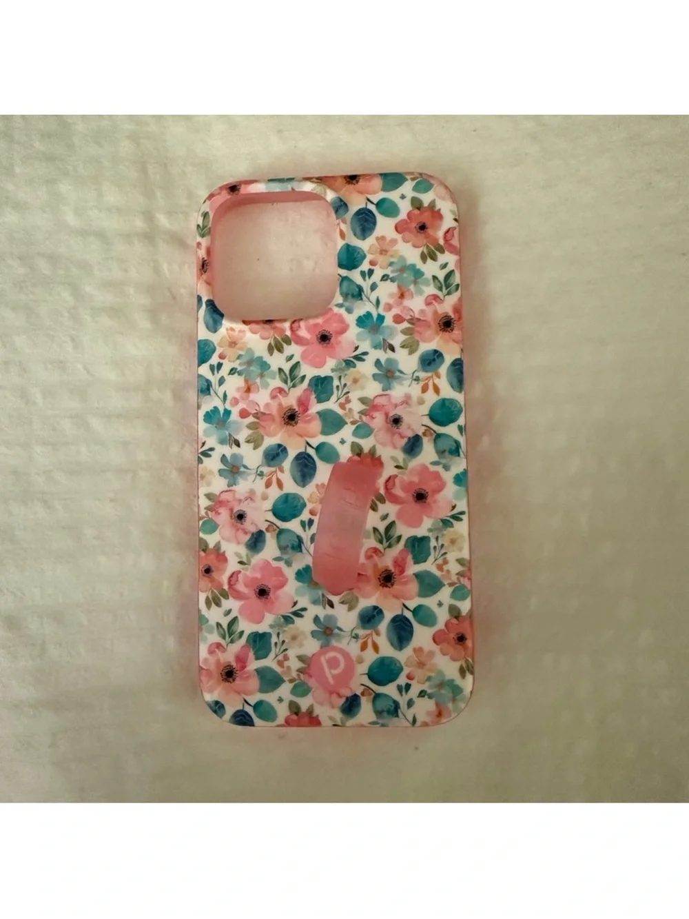 Floral Pink Protective Phone Case with Grip Stand